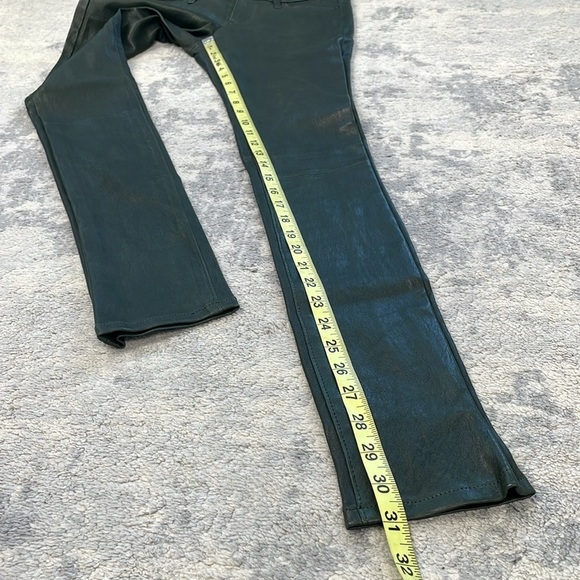 New AG Adriano Goldschmied The Legging Super Skinny Green Leather Pants Sz 26 - Picture 12 of 13